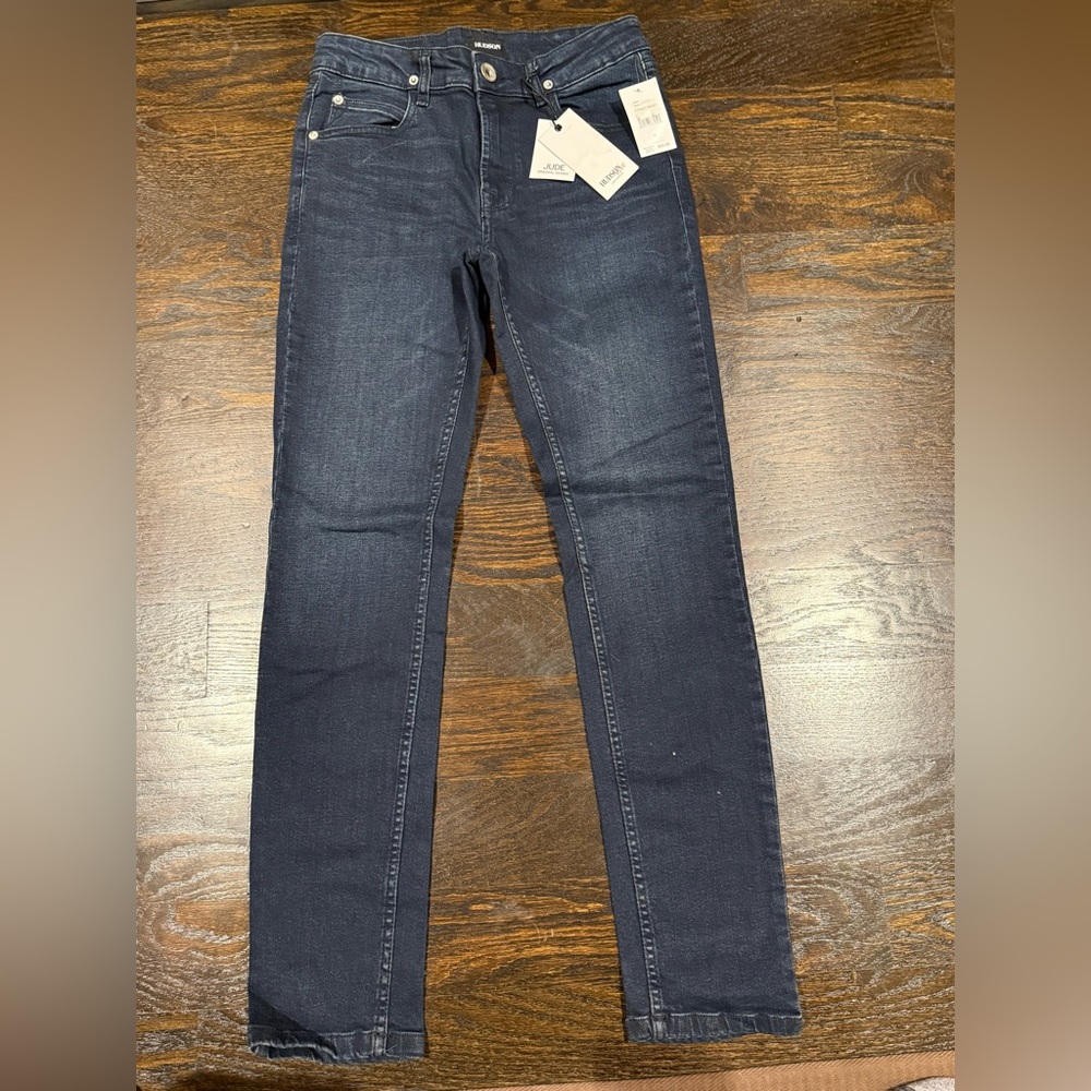 NWT Hudson Boy’s Sz 12 Deep Indigo Skinny Denim Jeans w Adjustable Waist Tabs